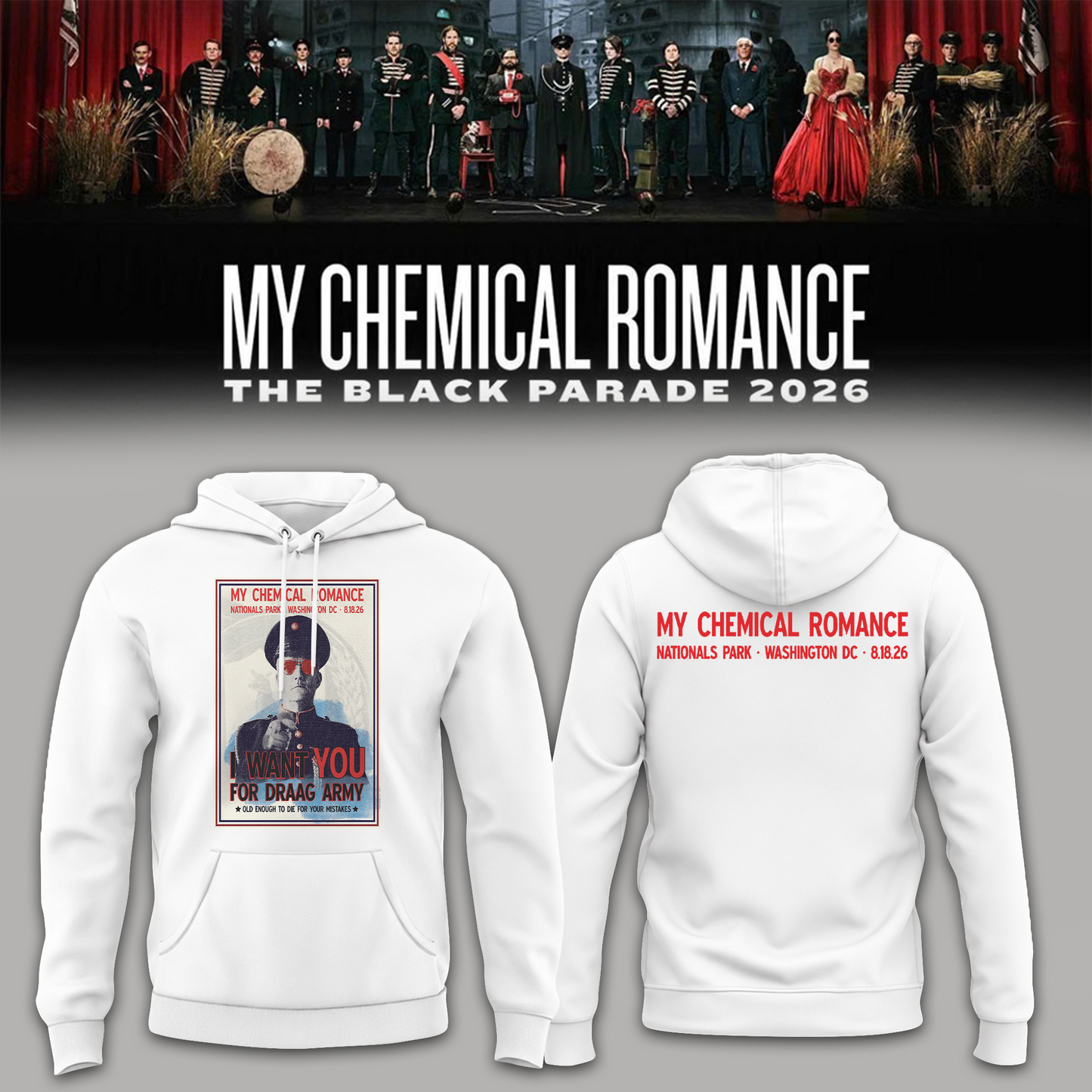 Limited Edition MCR Long Live The Black Parade Tour US 2026 At Washington, D.C Hoodie