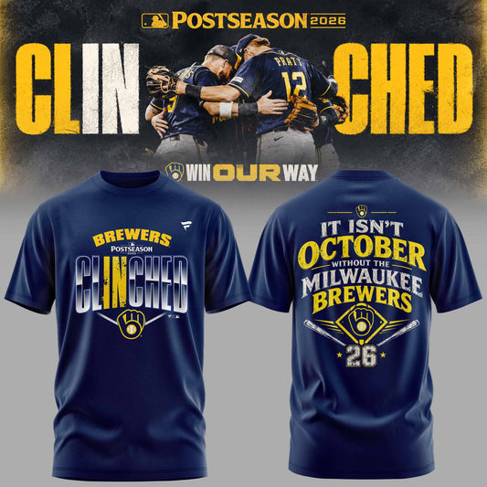 . Milwaukee Brewers Postseason 2026 3D All-Over Print Graphic T-Shirt V6