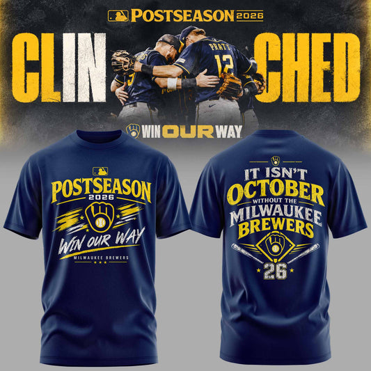 . Milwaukee Brewers Postseason 2026 3D All-Over Print Graphic T-Shirt V4
