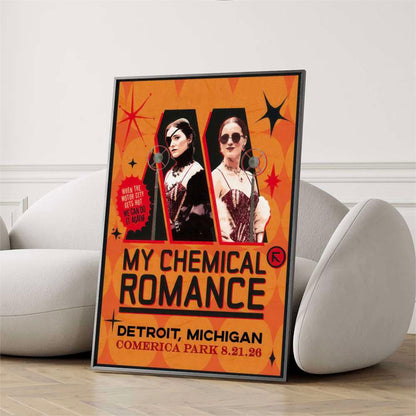 Limited Edition MCR Long Live The Black Parade Tour 2026 At Detroit Poster