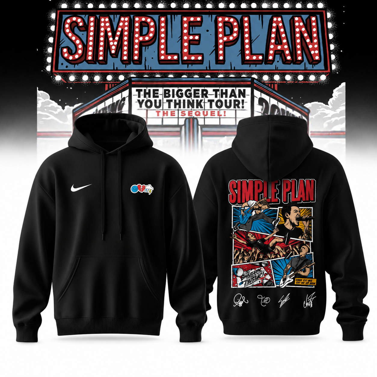 ,Simple Plan " The Bigger Than You Think! Tour " Signature Limited Edition - Hoodie