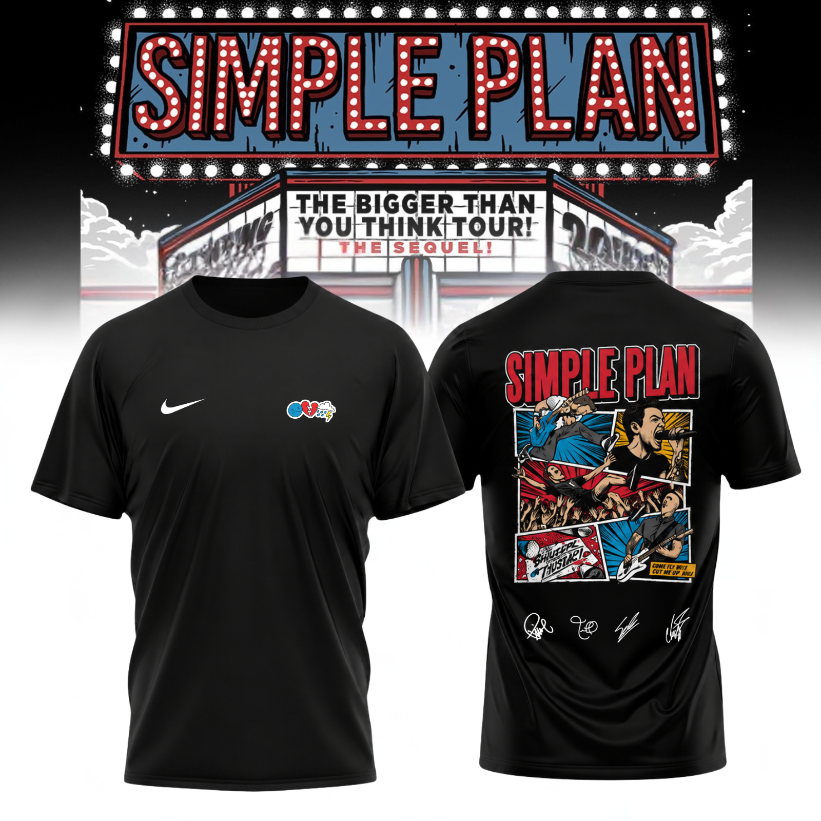 Simple Plan " The Bigger Than You Think! Tour " Signature Limited Edition - Tshirt