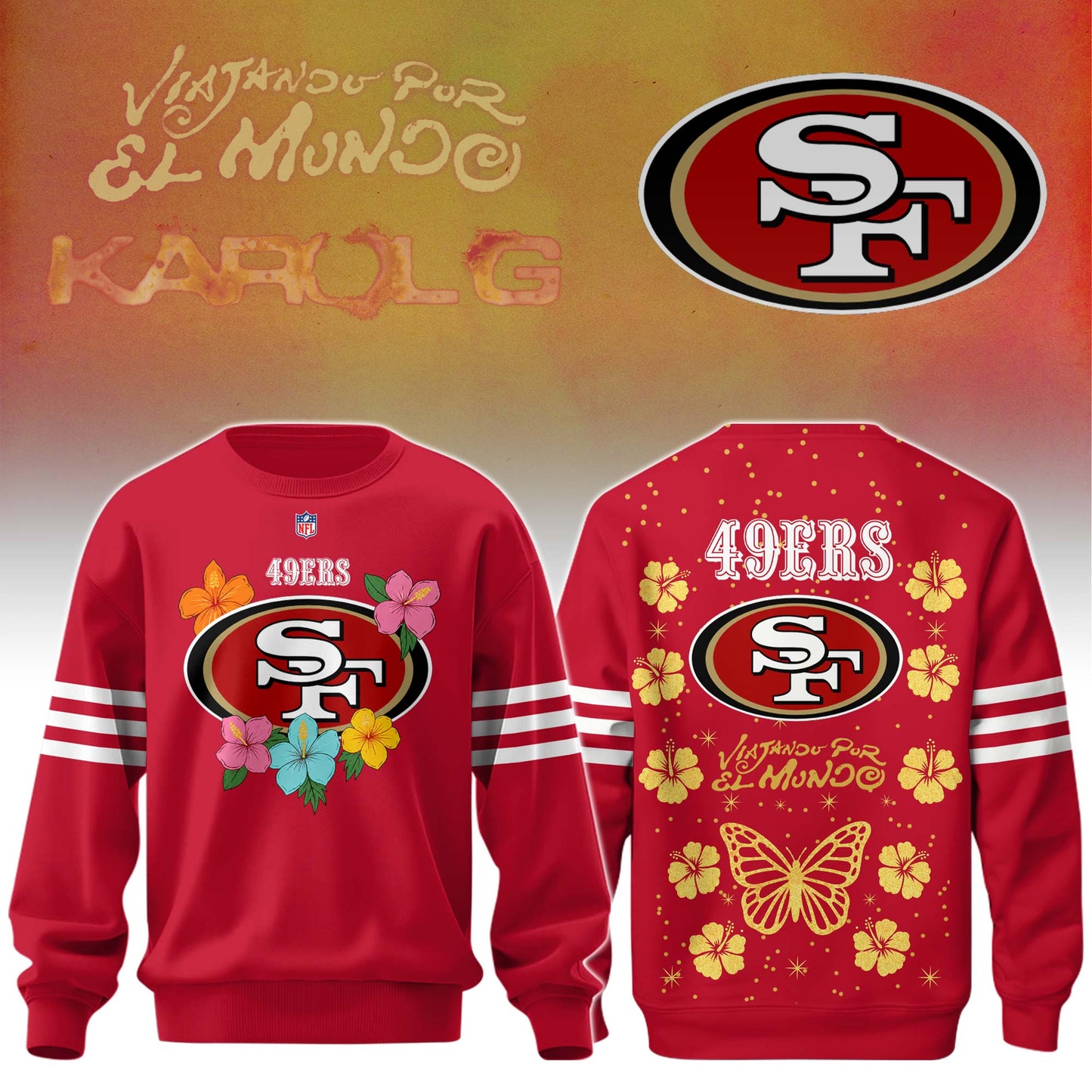 San Francisco 49ers x Karol G “Viajando Por El Mundo” Apparel Sweatshirt