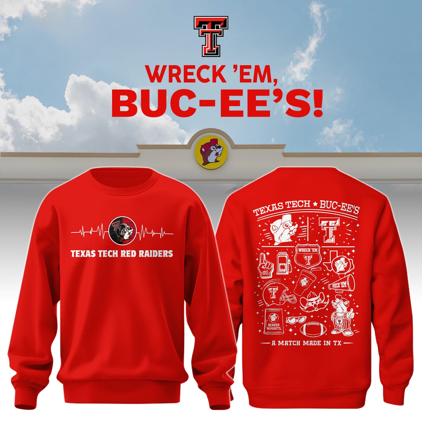 Texas Tech x Buc-ee’s Wreck ’Em Sweatshirt #5