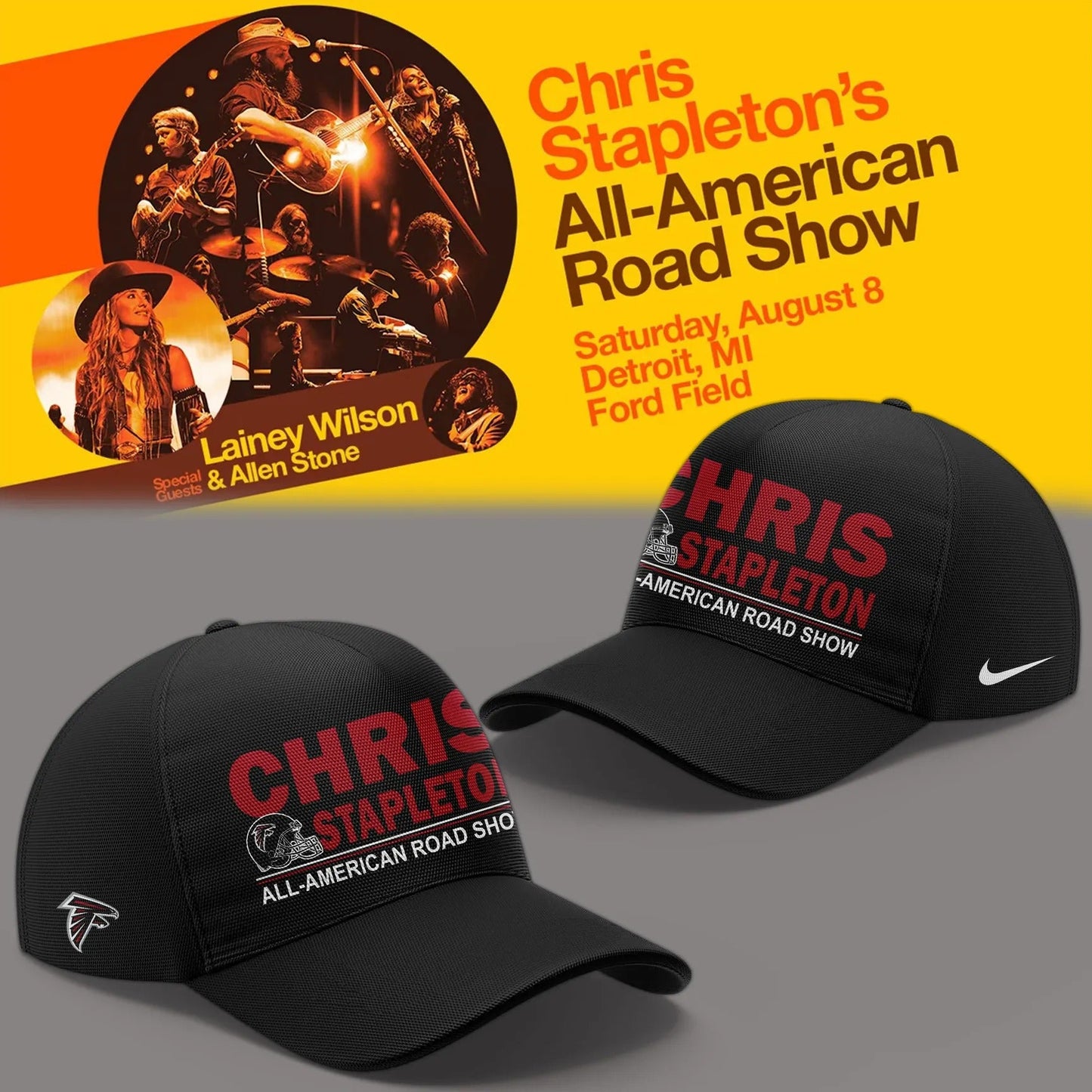 03.16. Black Shirt Chris Stapleton x Atlanta Falcons - All American Road Show 2026 T-Shirt