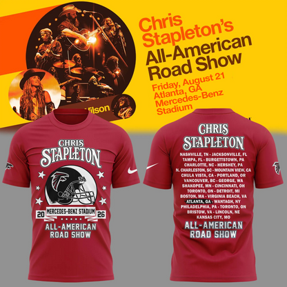 03. New Shirt Chris Stapleton x Atlanta Falcons - All American Road Show 2026 T-Shirt