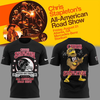 03.16. Black Shirt Chris Stapleton x Atlanta Falcons - All American Road Show 2026 T-Shirt