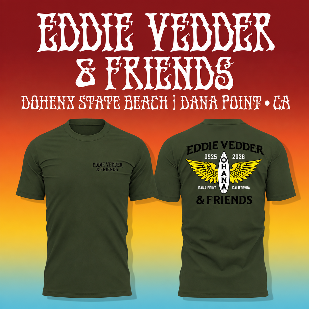 Eddie Vedder Ohana Festival Dana Point 2026 T-Shirt